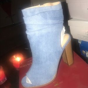 Light Blue Denim Booties